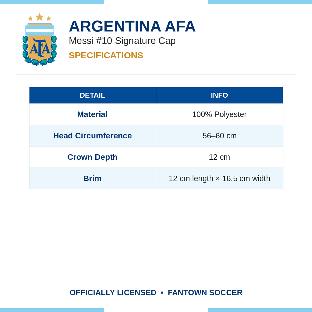 Argentina AFA Messi #10 Signature Cap